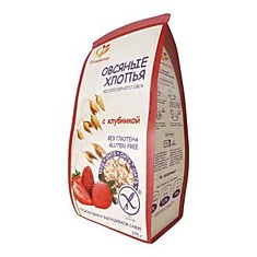 Хлопья овсяные безглютен. с клубникой, 375 гр Сташевское