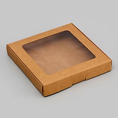 Коробка самосборная крафт 19*19*3см