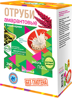 отруби амарантовые без глютена, с ламинарией, 250 г Di&Di/ Умные сладости